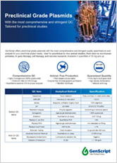 preclinical grade plasmids flyer