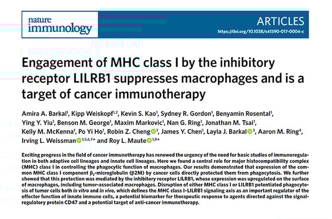 Engagement of MHC class I protein in cancer immunotherapy