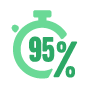 on time delivery rate icon